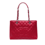 Chanel Grand Shopping Tote Red with Silver-Tone Hardware