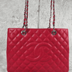 Chanel Grand Shopping Tote Red with Silver-Tone Hardware - Image 6