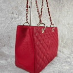 Chanel Grand Shopping Tote Red with Gold-Tone Hardware - Image 7