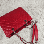Chanel Grand Shopping Tote Red with Silver-Tone Hardware - Image 7