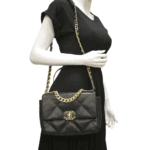 Chanel 19 Handbag Black Shiny Leather - Image 8