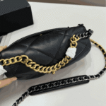 Chanel 19 Handbag Black Shiny Leather - Image 10