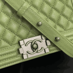 Chanel Boy Medium Handbag Metallic Olive - Image 4