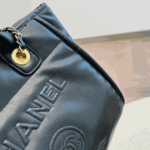 Chanel Large Deauville Shopping Bag Black - Image 4