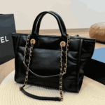 Chanel Large Deauville Shopping Bag Black - Image 6