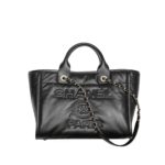 Chanel Large Deauville Shopping Bag Black