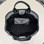 Chanel Large Deauville Tote Bag Bicolor Gray - Image 6