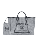Chanel Large Deauville Tote Bag Bicolor Gray