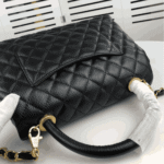 Chanel Large Flap Bag with Top Handle Black - Image 7
