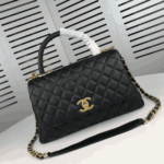 Chanel Large Flap Bag with Top Handle Black - Image 6