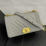 Chanel Medium Boy Bag Light Gray - Image 6