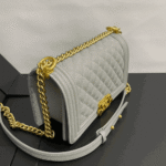 Chanel Medium Boy Bag Light Gray - Image 7