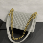 Chanel Medium Boy Bag Light Gray - Image 8