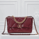Chanel 19 Shiny Crumpled Burgundy Bag - Image 6