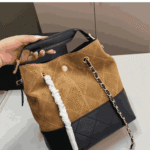 Chanel Shopping Bag Brown & Black Gold-Tone Metal - Image 3