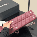 Chanel Small Shopping Bag Burgundy Gold-Tone Hardware - Image 3