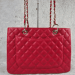 Chanel Grand Shopping Tote Red with Gold-Tone Hardware - Image 8
