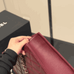 Chanel Small Shopping Bag Burgundy Gold-Tone Hardware - Image 7
