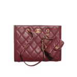 Chanel Small Shopping Bag Burgundy Gold-Tone Hardware