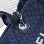 Chanel Deauville Shopping Tote Dark Blue - Image 6