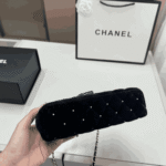 Chanel Vanity with Chain Velvet Diamanté Black - Image 3