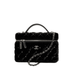 Chanel Vanity with Chain Velvet Diamanté Black