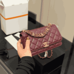 Chanel Wallet On Chain Dark Burgundy - Image 2