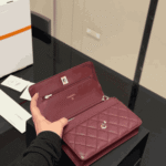 Chanel Wallet On Chain Burgundy Gold-Tone Metal - Image 6