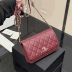 Chanel Wallet On Chain Burgundy Gold-Tone Metal - Image 7