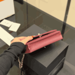 Chanel Wallet On Chain Burgundy Gold-Tone Metal - Image 9