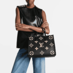 Louis Vuitton Onthego MM Black Beige Tote - Image 2