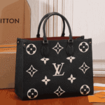 Louis Vuitton Onthego MM Black Beige Tote - Image 3