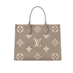 Louis Vuitton OnTheGo MM Beige Cream Leather Tote