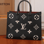 Louis Vuitton Onthego MM Black Beige Tote - Image 4