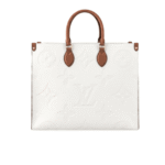 Louis Vuitton Onthego GM White Brown Bag Monogram