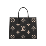 Louis Vuitton Onthego MM Black Beige Tote
