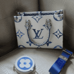 Louis Vuitton Onthego PM Bag Blue Monogram Canvas - Image 5