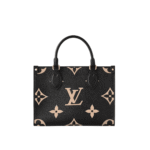 Louis Vuitton Onthego PM Black Beige Tote