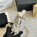 Metallic Silver Vanity Case With Chain - Image 7