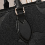 Onthego MM Tote Bag Black Embossed Grained Leather - Image 5