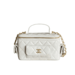 White Small Vanity Case With Pockets