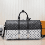 Louis Vuitton Keepall Bandoulière Monogram Black Silver - Image 2