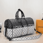 Louis Vuitton Keepall Bandoulière Monogram Black Silver - Image 4