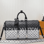 Louis Vuitton Keepall Bandoulière Monogram Black Silver - Image 6
