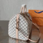Louis Vuitton Keepall Bandoulière Travel Bag Beige - Image 4