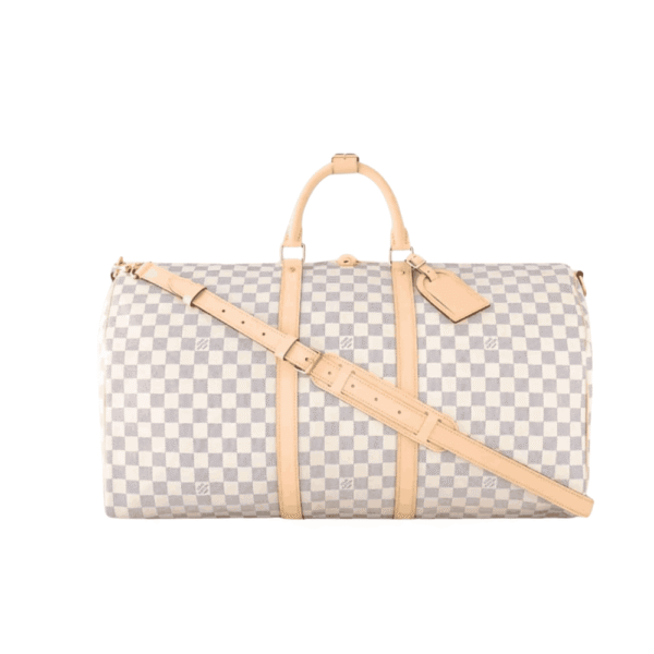 Louis Vuitton Keepall Bandoulière Travel Bag Beige