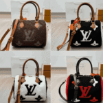 Louis Vuitton Monogram Teddy Speedy Bandouliere Black White - Image 9
