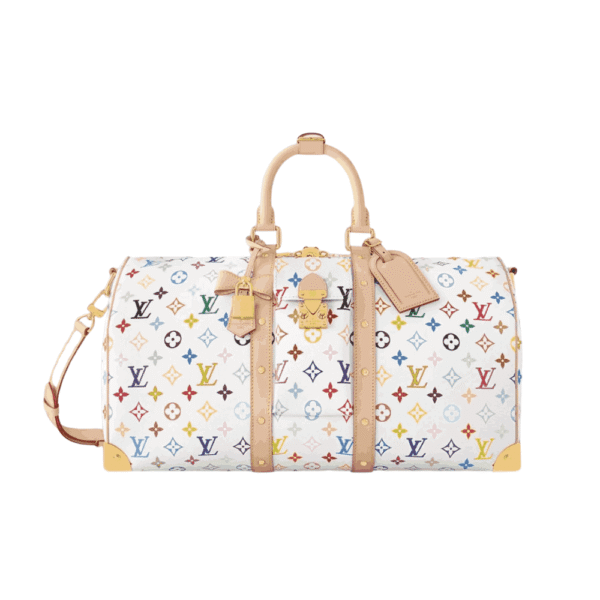Louis Vuitton x Takashi Murakami Keepall Bandoulière Monogram White